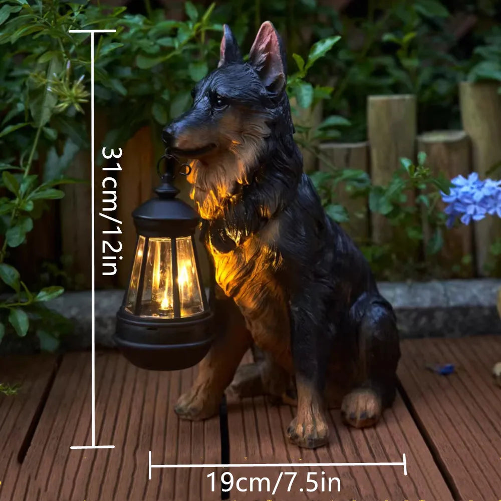 Solar Puppy Garden Statue | Patio & Villa Entrance Decor