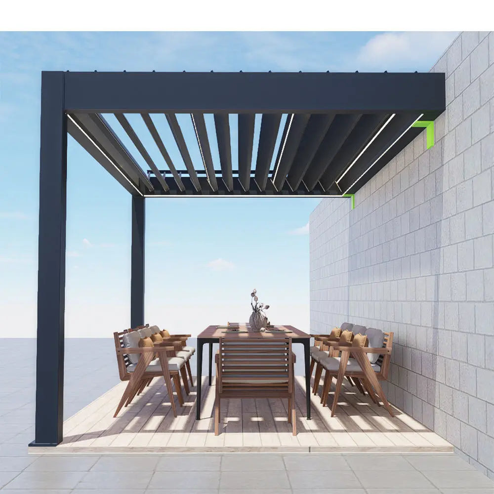 Motorized Aluminium Louvered Pergola | Modern Bioclimatic Gazebo