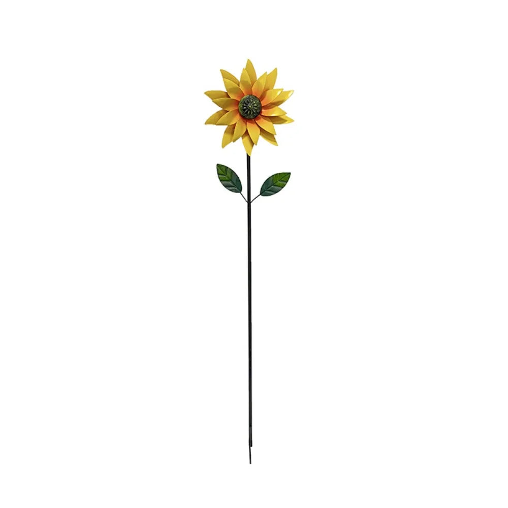 Metal Flower Pinwheel Garden Spinner | Backyard & Patio Decor