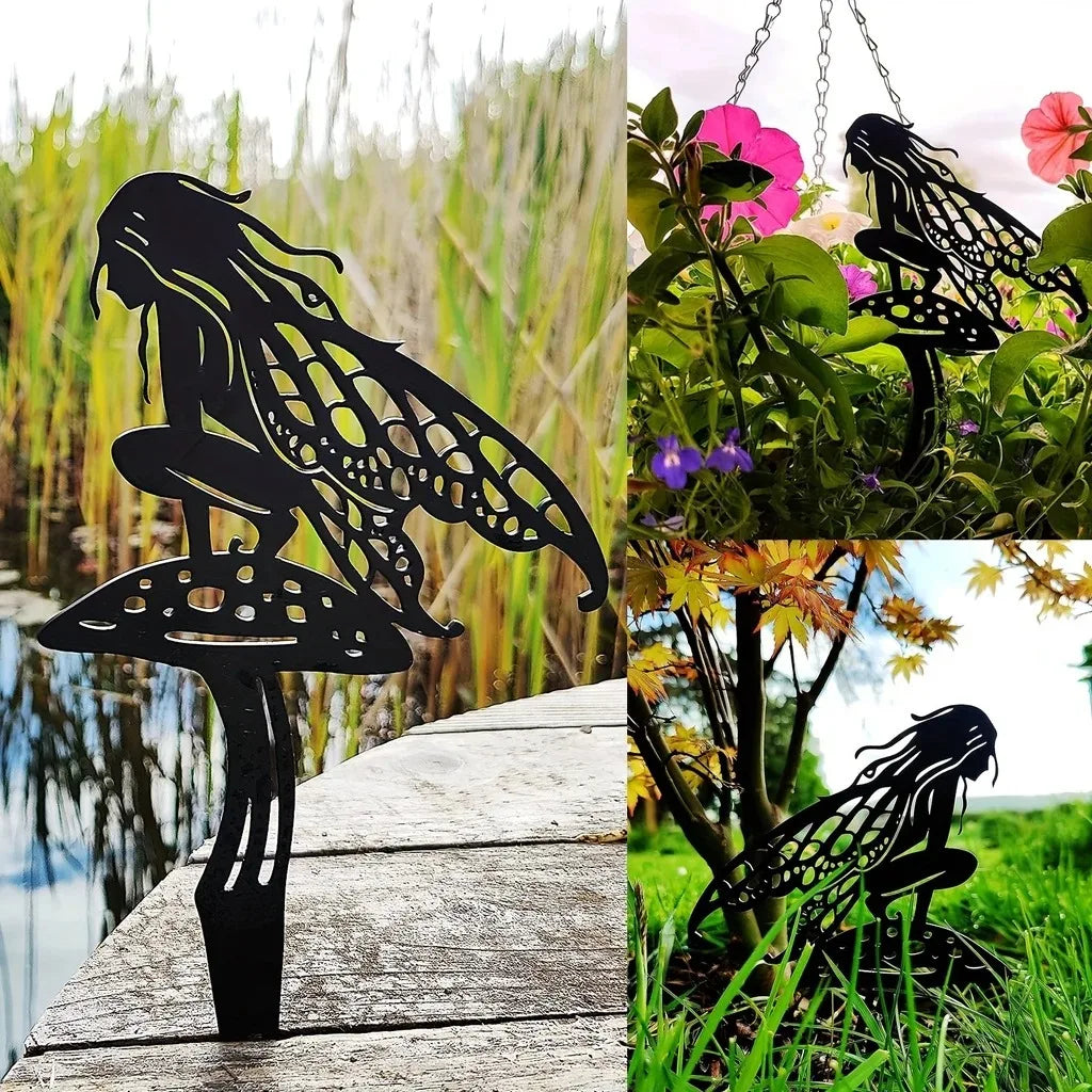 Garden Fairy Metal Sculpture | Patio & Lawn Decor