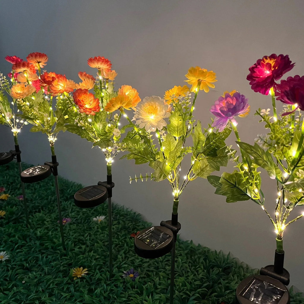 Solar Lights Outdoor Lighting Garden Lights Snow Lotus Lawn Lights Patio Patio Garden Decorative Flower Party Wedding Lights