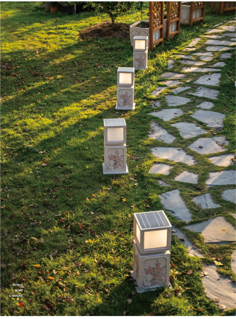 Chinese-Style Solar Garden Landscape Set | Villa Courtyard Decor