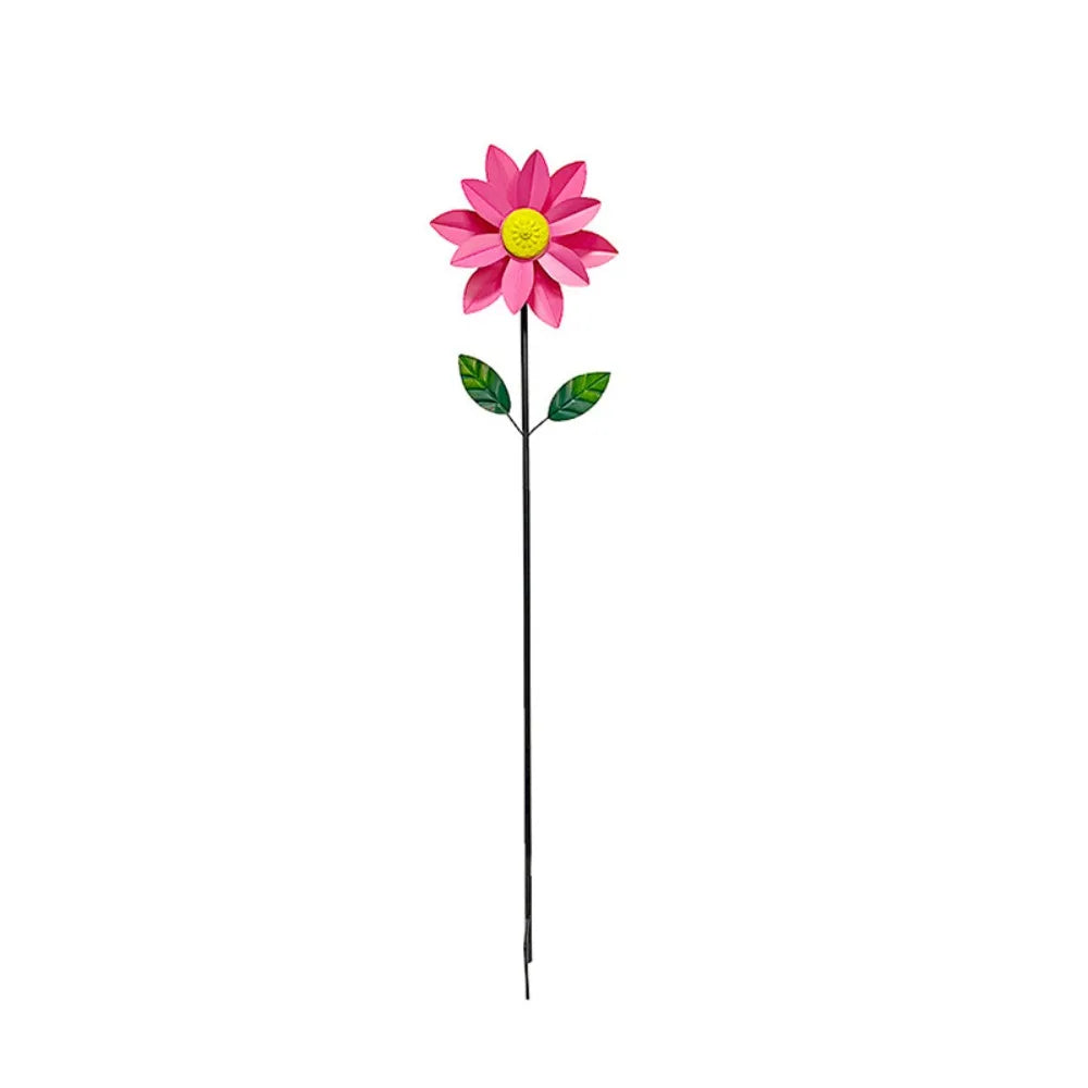 Metal Flower Pinwheel Garden Spinner | Backyard & Patio Decor