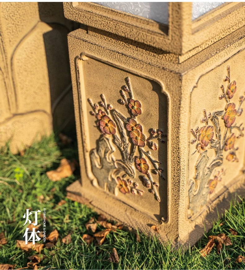 Chinese-Style Solar Garden Landscape Set | Villa Courtyard Decor