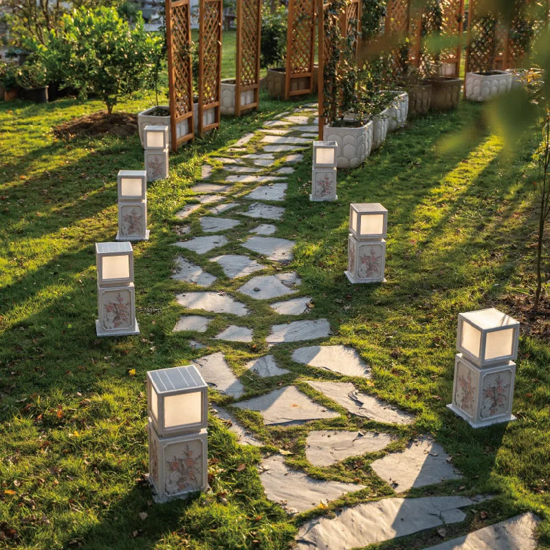 Chinese-Style Solar Garden Landscape Set | Villa Courtyard Decor