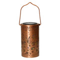 Floral Metal Solar Lantern | Warm Glow Patio & Walkway Light
