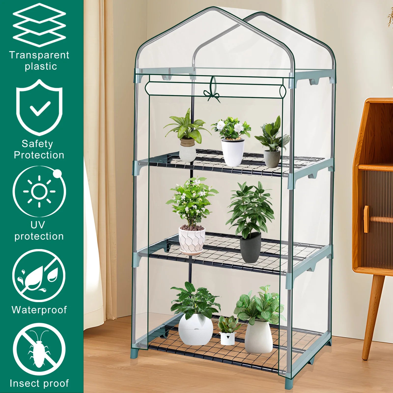 4-Tier Walk-In Garden Greenhouse | Waterproof Frost Cover
