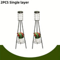 Solar Floor Lamp with Plant Stand | Patio & Porch Decor