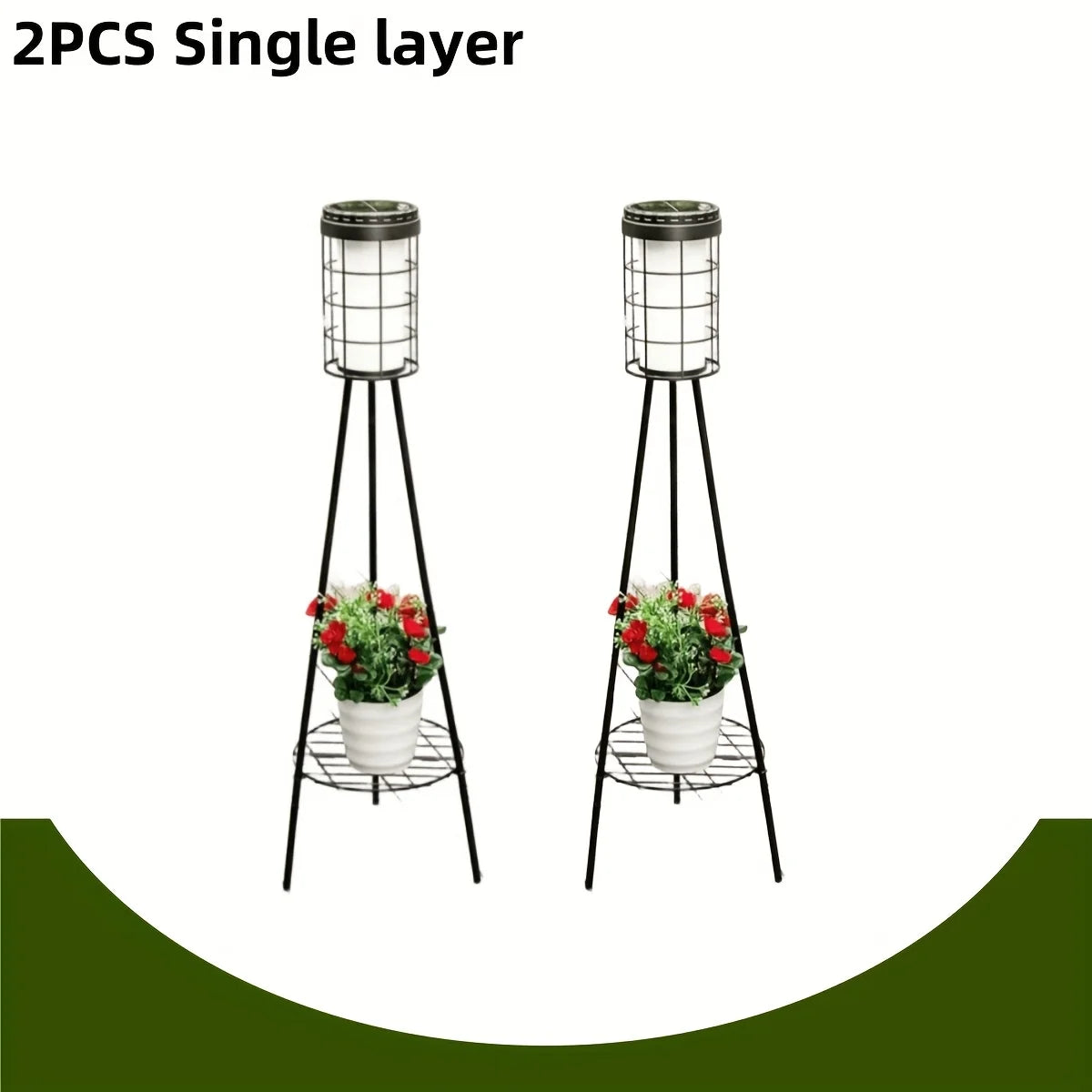 Solar Floor Lamp with Plant Stand | Patio & Porch Decor