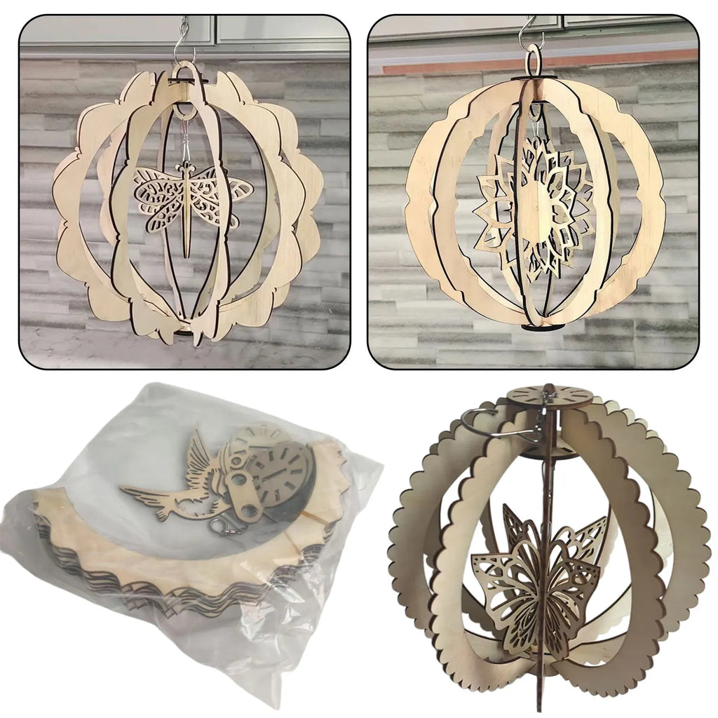 Wooden Floral Wind Spinners Outdoor Decor Adds Charm To Any Outdoor Space Perfect For Garden Balcony Patios