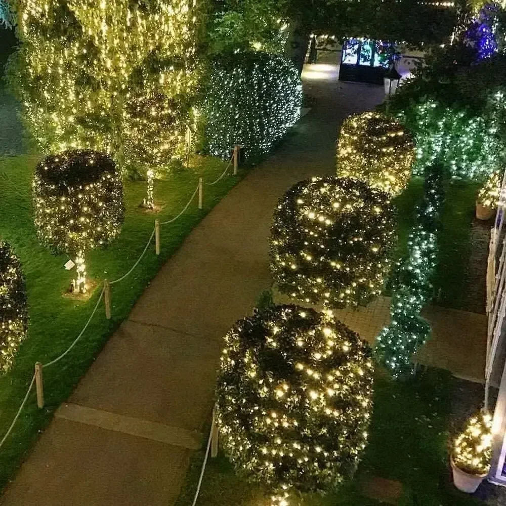 1000/500LED Green Wire Led String Fairy Lights US/EU Plug 110V/220V Waterproof LED Christmas Tree Holiday Home Garden Decor Xmas