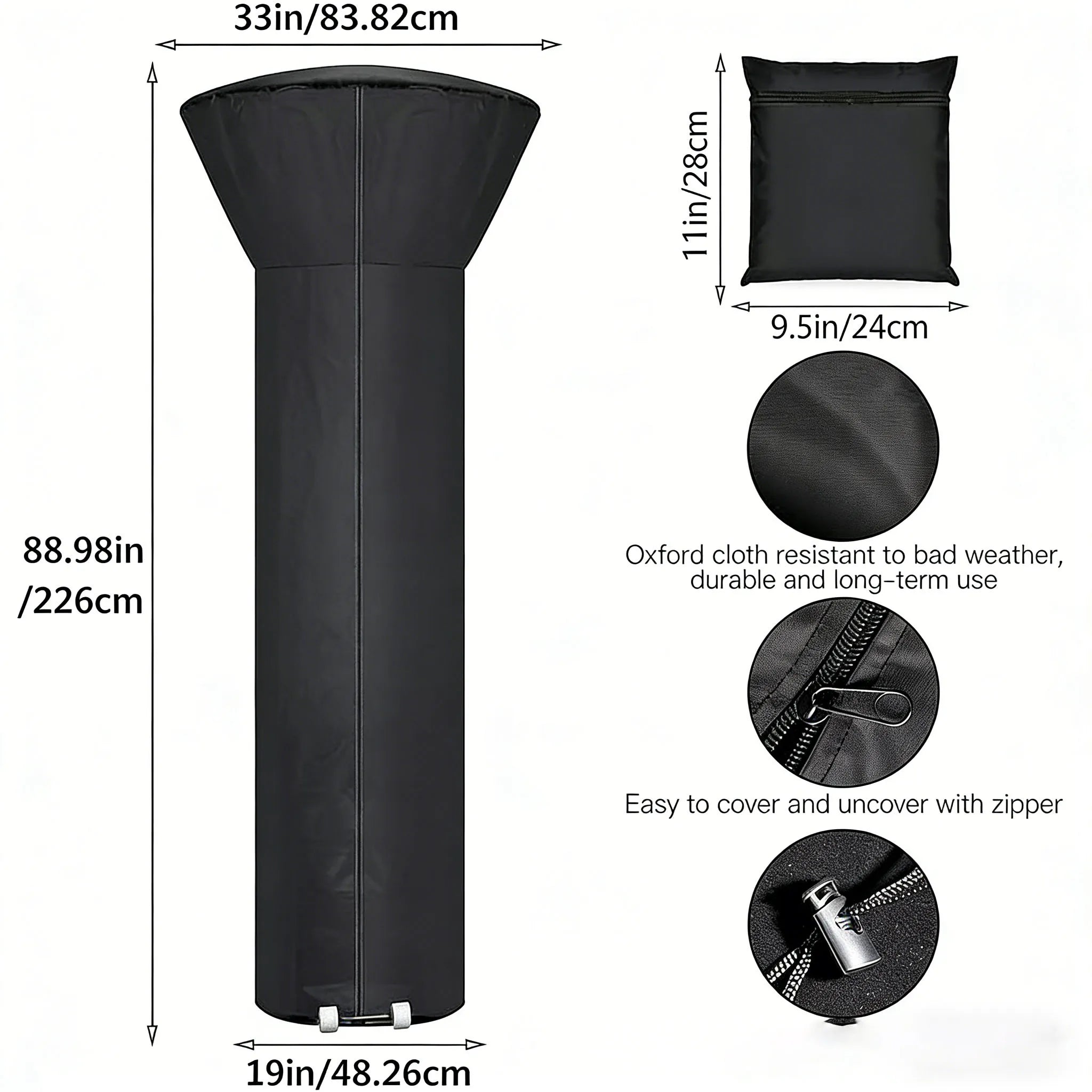 Vertical Patio Heater Cover | Waterproof & Dustproof Protector