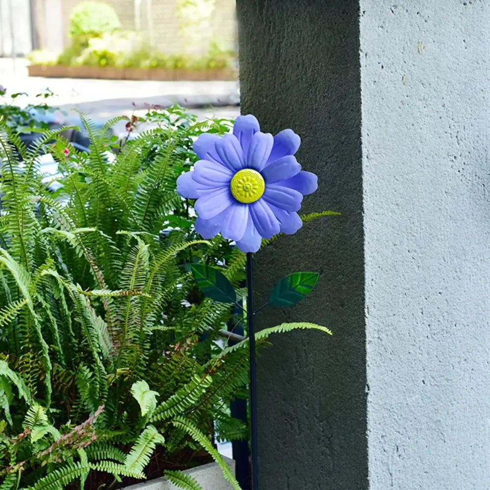 Metal Flower Pinwheel Garden Spinner | Backyard & Patio Decor