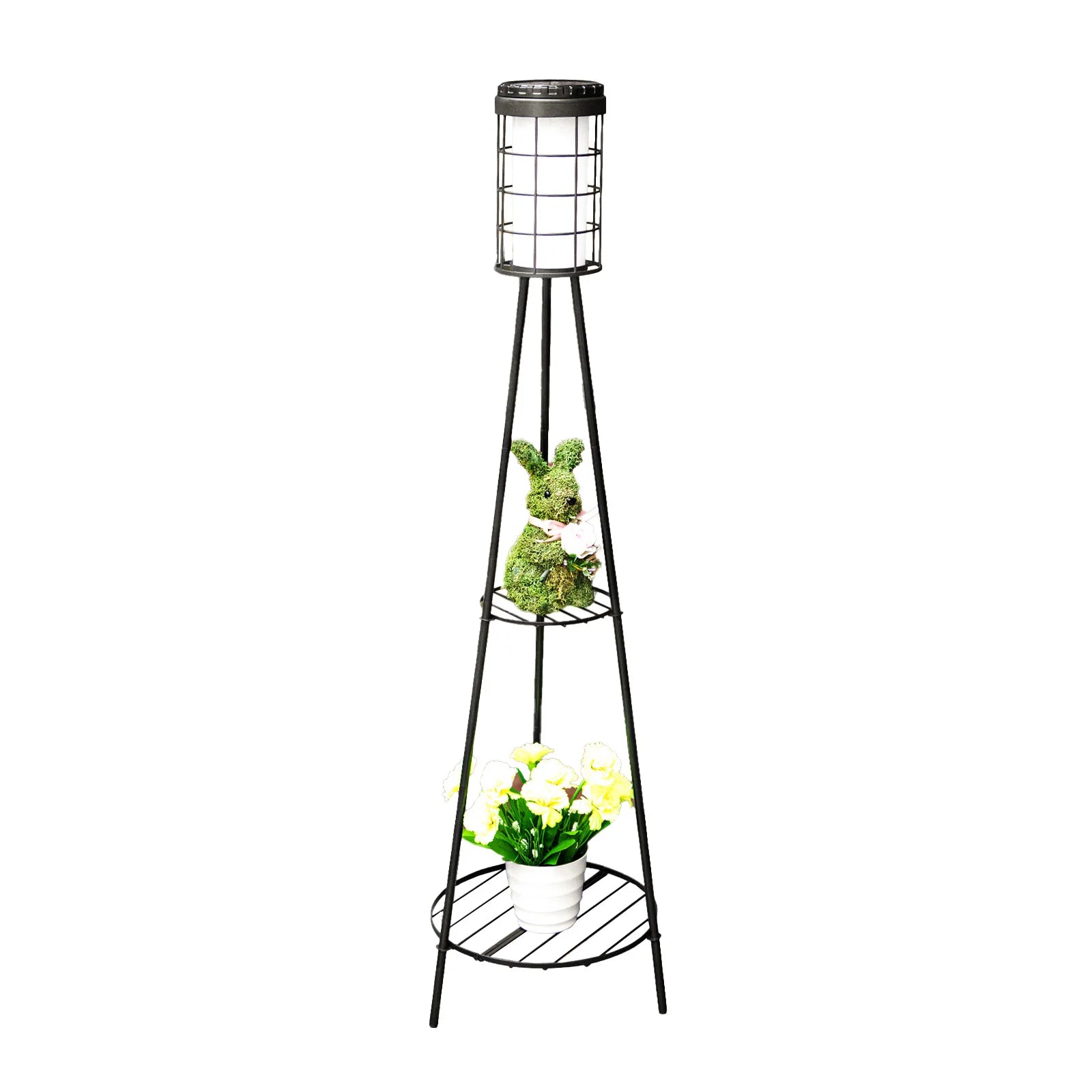 Solar Floor Lamp with Plant Stand | Patio & Porch Decor