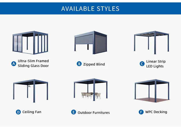 Motorized Aluminium Louvered Pergola | Modern Bioclimatic Gazebo