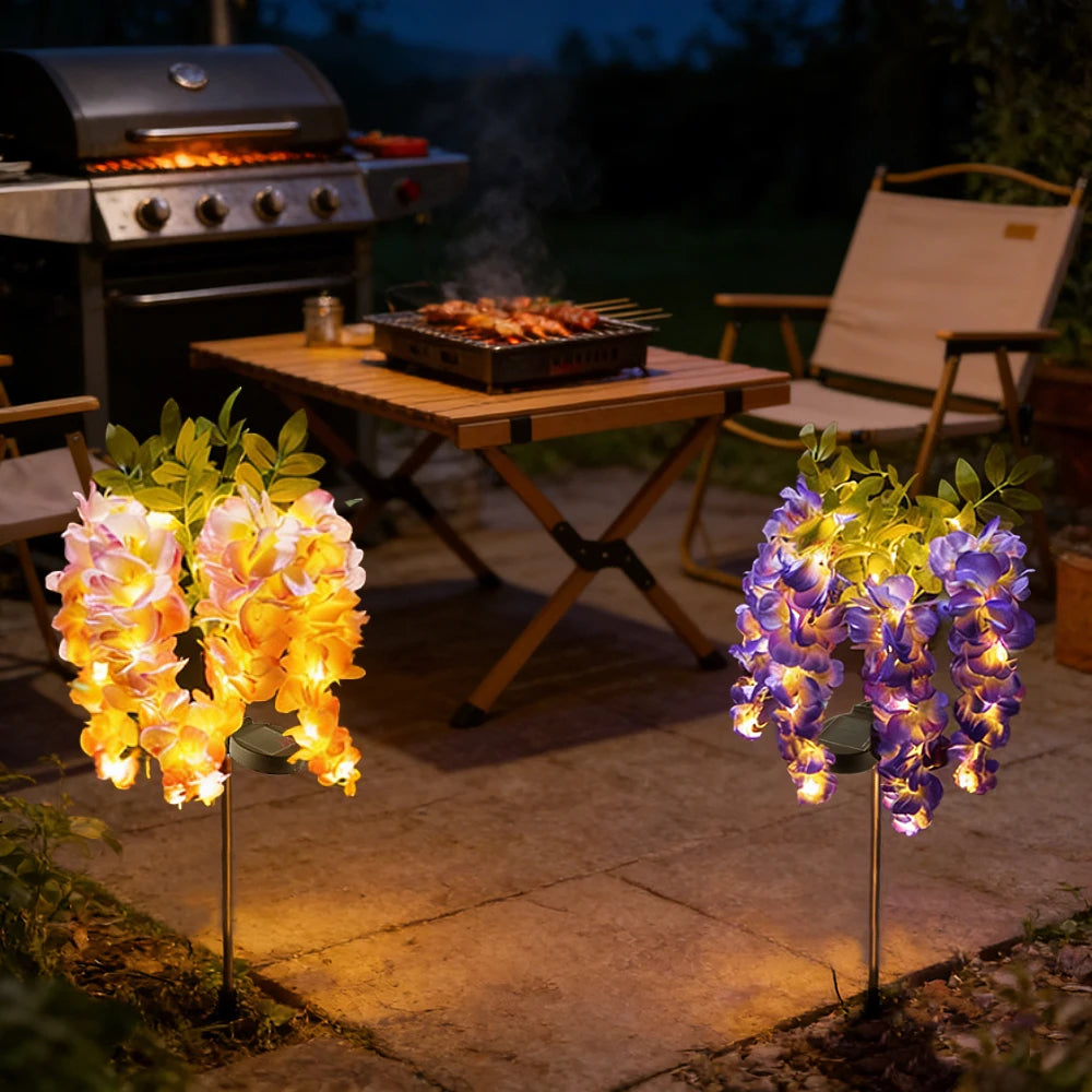 Solar Wisteria Flower Light | Patio & Landscape Decor