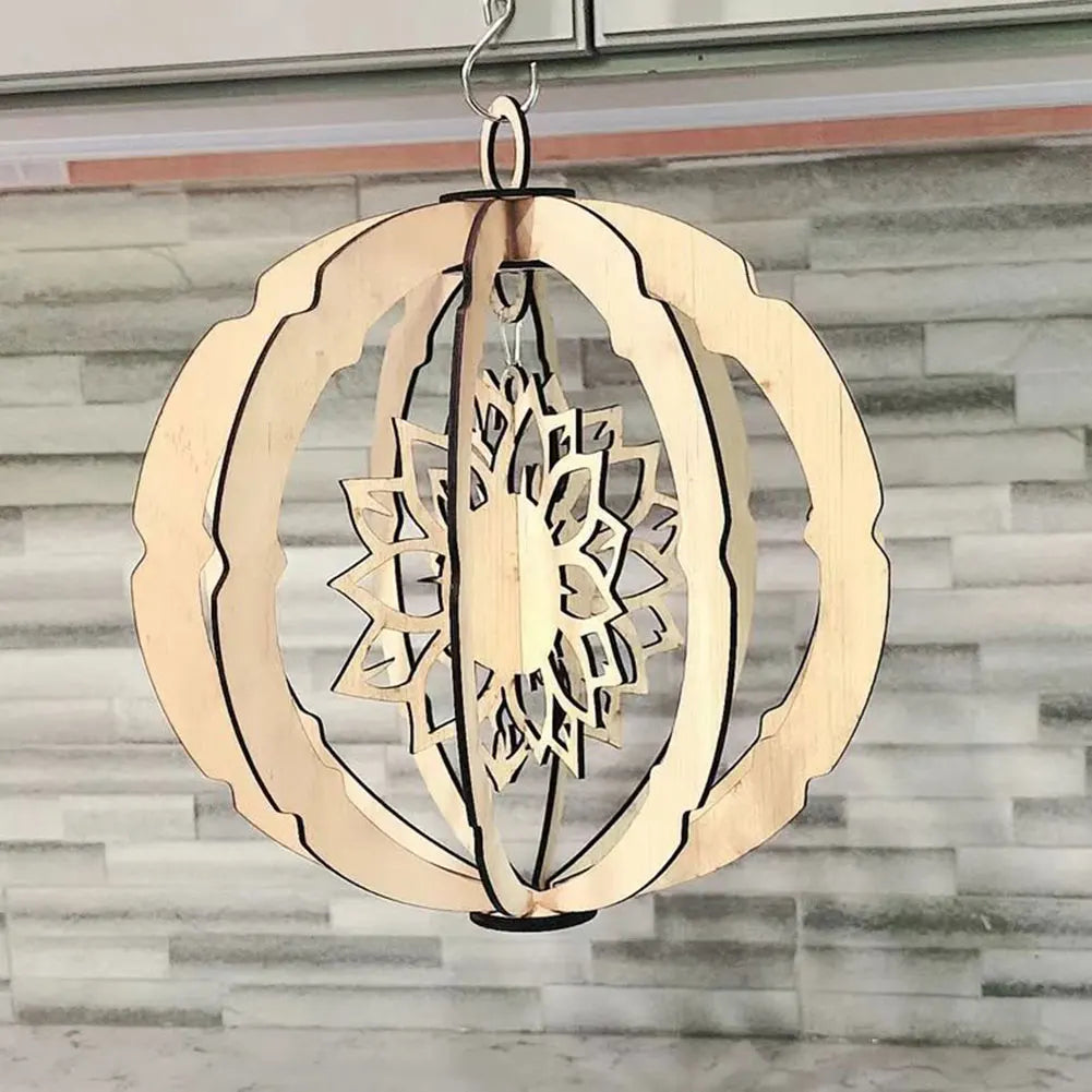 Wooden Floral Wind Spinners Outdoor Decor Adds Charm To Any Outdoor Space Perfect For Garden Balcony Patios