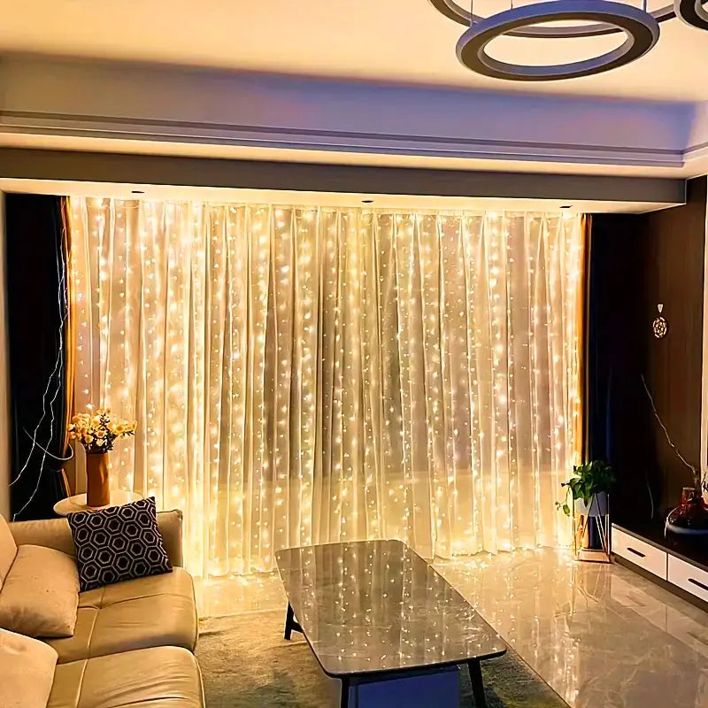 Curtain LED String Lights, Fairy Garland, USB Festoon, Remote Control, Christmas Decoration for Bedroom, Home, 3 M, 4 m, 6m
