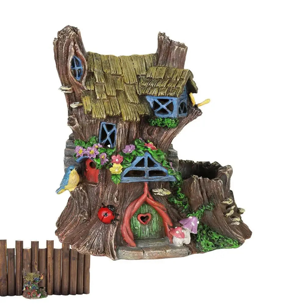 Tree Faces Decor Outdoor Mini Wood Fairy Yard House Home Decor Tabletop Ornaments For Bedroom Kids Room Living Room Child Room
