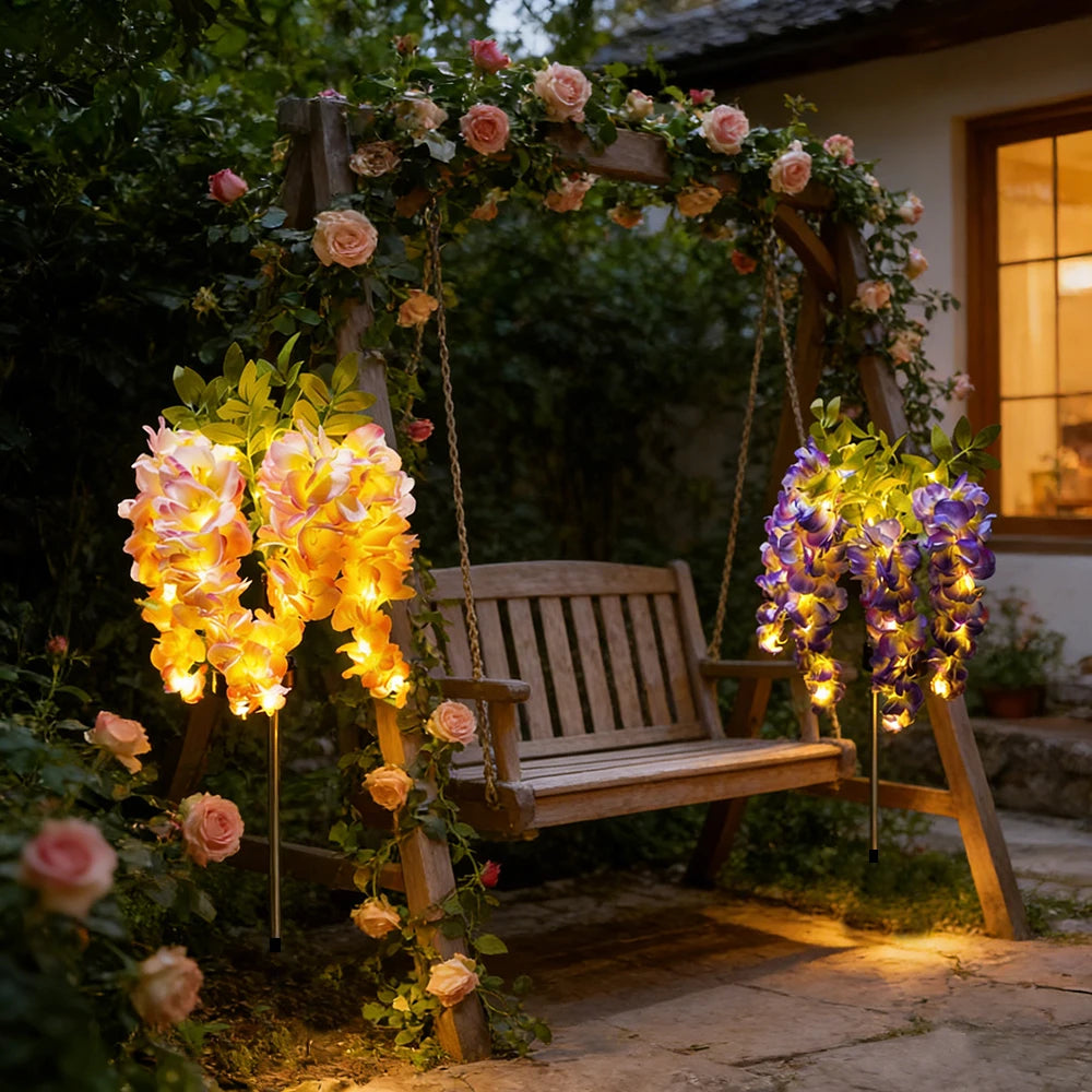 Solar Wisteria Flower Light | Patio & Landscape Decor