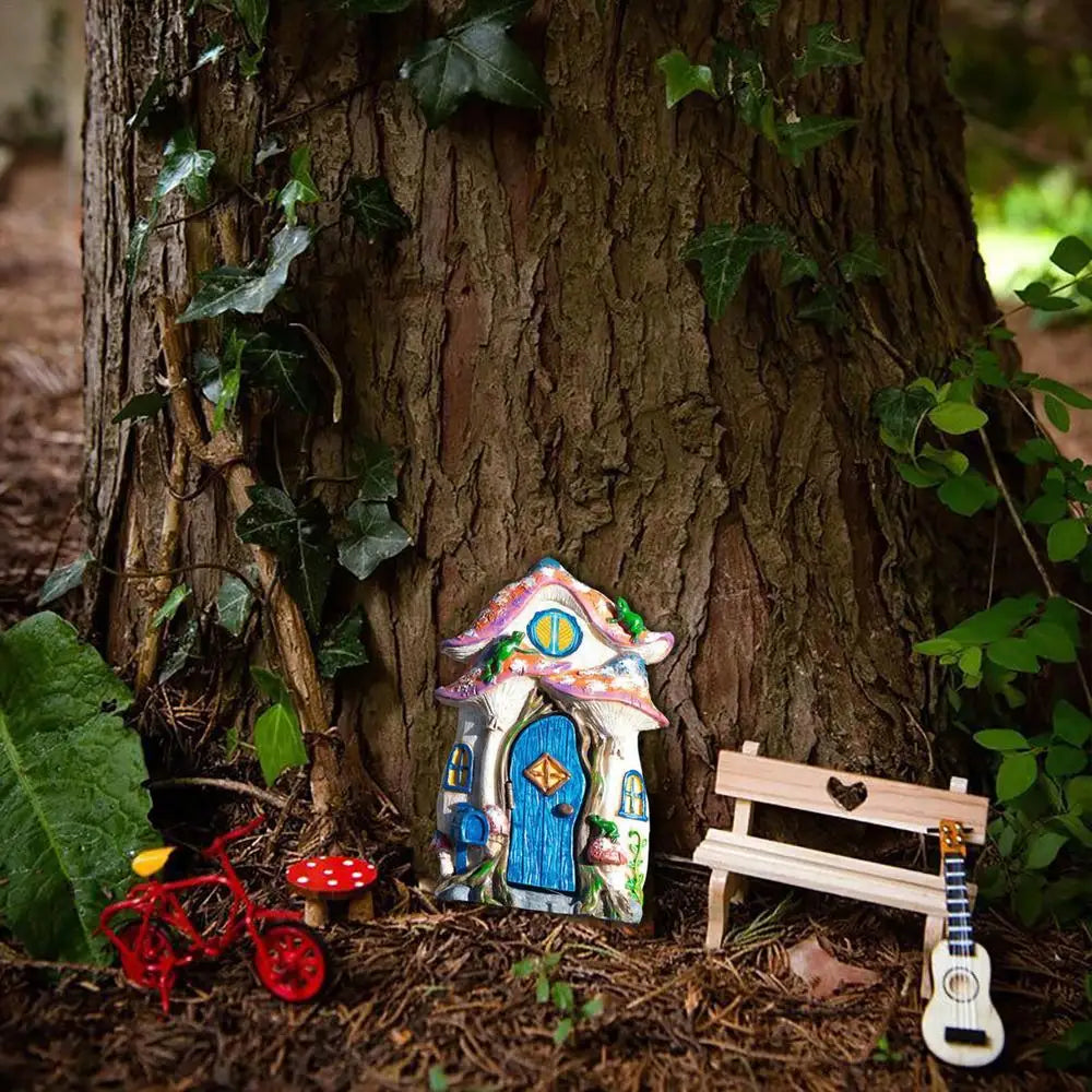 Tree Faces Decor Outdoor Mini Wood Fairy Yard House Home Decor Tabletop Ornaments For Bedroom Kids Room Living Room Child Room