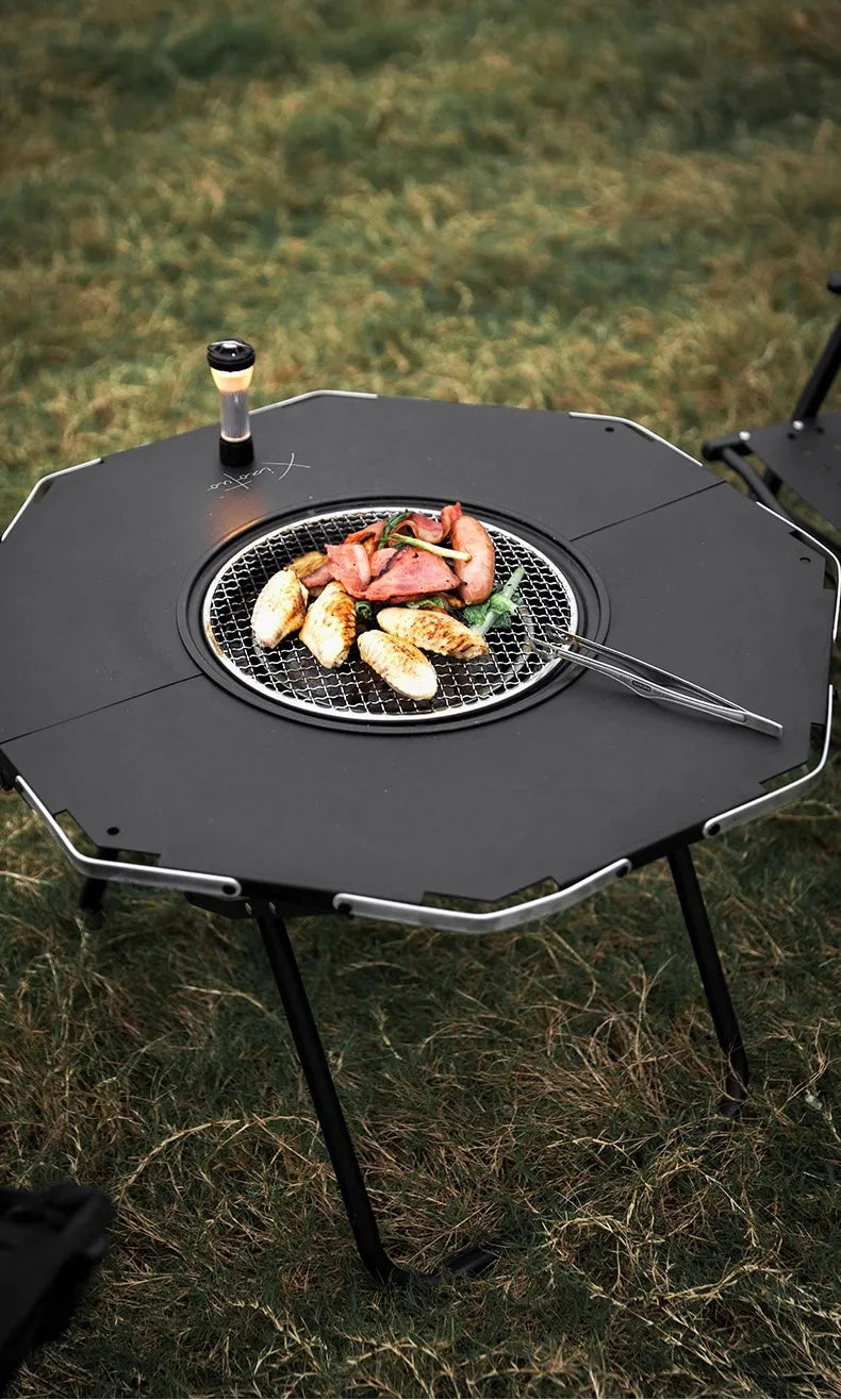 Ground Lounge Outdoor Table Designer Black Dining Camping Outdoor Table Garden Patio Set Di Mobili Da Giardino Outside Furniture