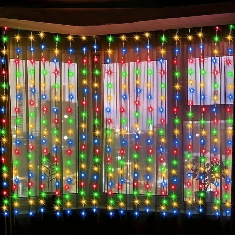 Curtain LED String Lights, Fairy Garland, USB Festoon, Remote Control, Christmas Decoration for Bedroom, Home, 3 M, 4 m, 6m