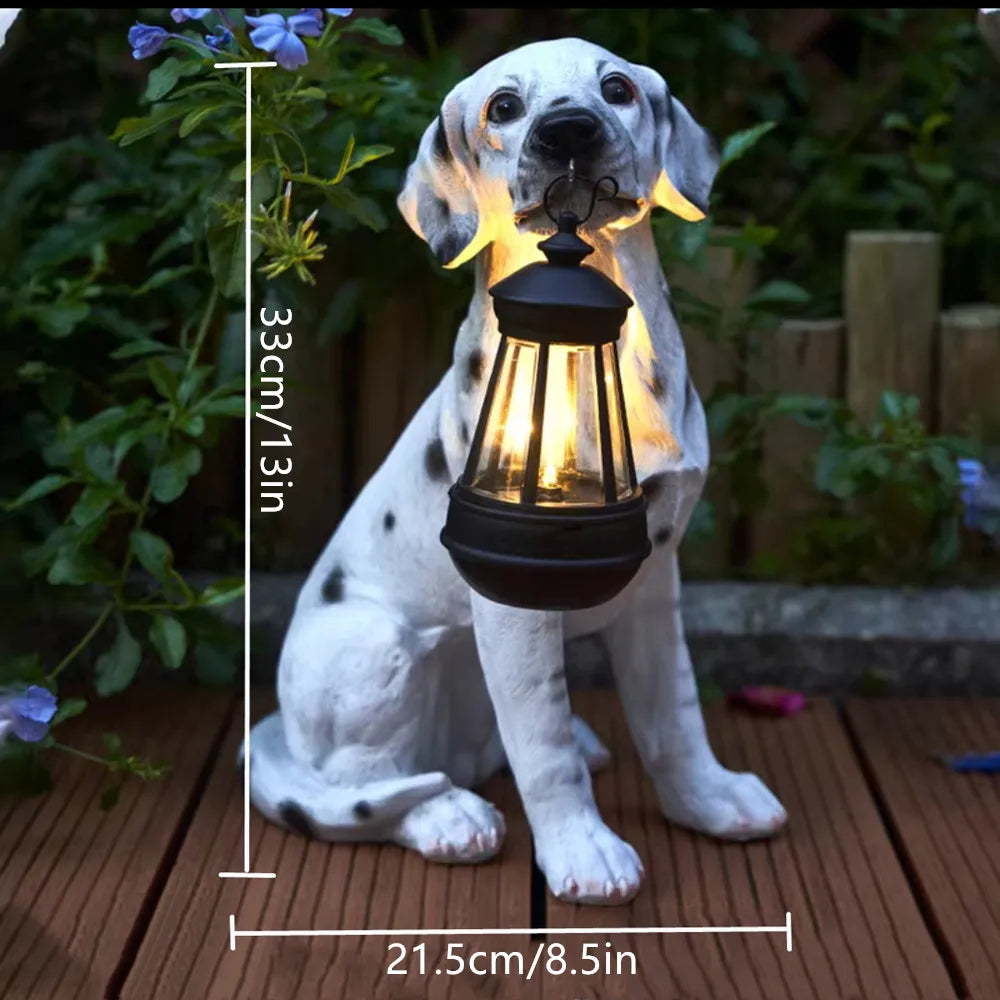 Solar Puppy Garden Statue | Patio & Villa Entrance Decor