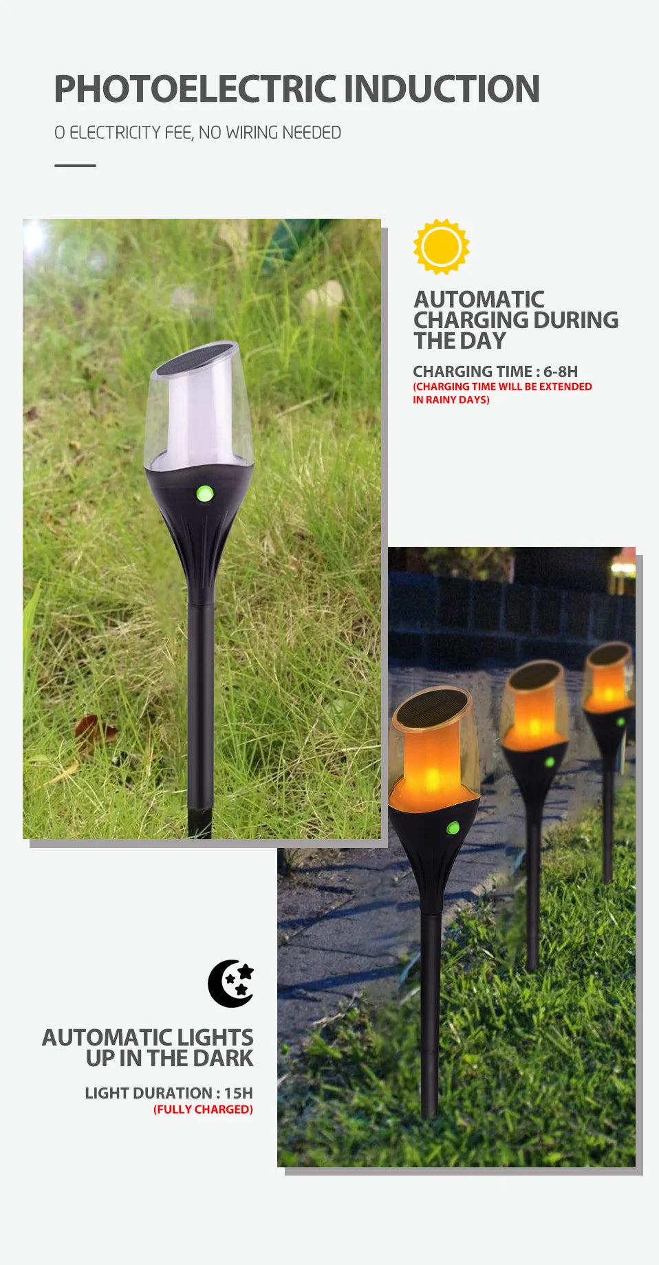 Solar LED Landscape Path Lamp | Waterproof Yard & Patio Light