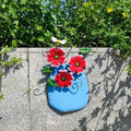 Metal Flower Wall Vase | Outdoor Fence Art & Patio Sculpture