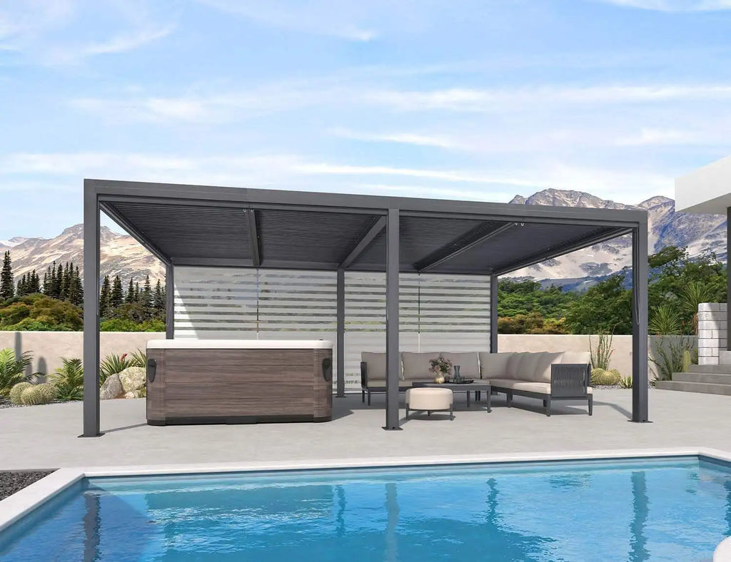 Motorized Aluminium Louvered Pergola | Modern Bioclimatic Gazebo