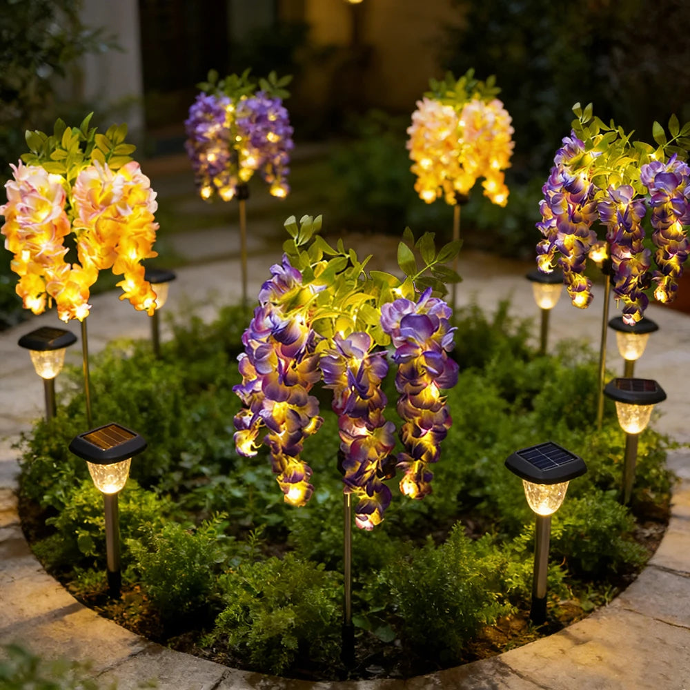 Solar Wisteria Flower Light | Patio & Landscape Decor